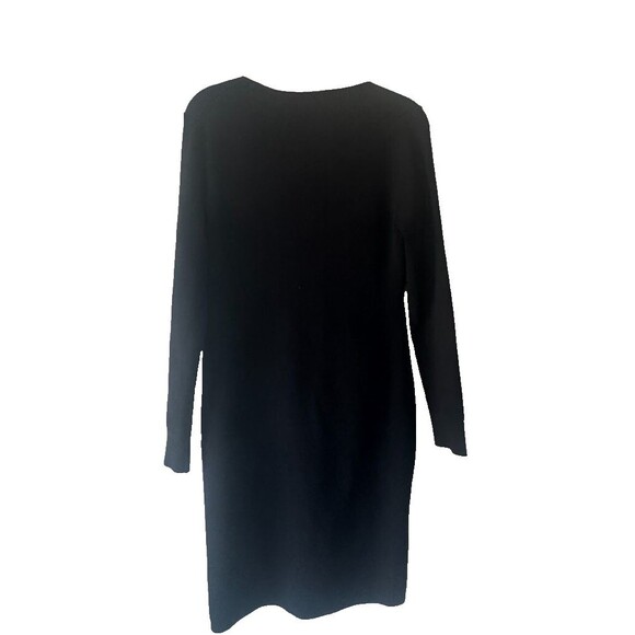 J Crew contrast black mini-sweater dress in supersculpt yarn size L Old Money - Picture 4 of 11